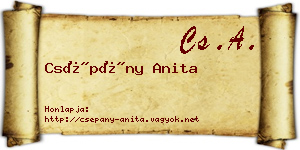 Csépány Anita névjegykártya